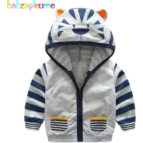2-6Years/Spring Autumn Kids Clothes Hooded Cartoon Cute Baby Boys Jackets Coats Korean Infant Outerwear Children Clothing BC1149