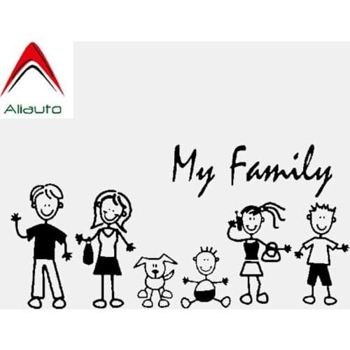 Aliauto Creative Car Sticker Family Vinyl My Mom Kid Baby Cat Dog Pet Black/Silver Waterproof Accessories PVC Decal,20cm* 9cm
