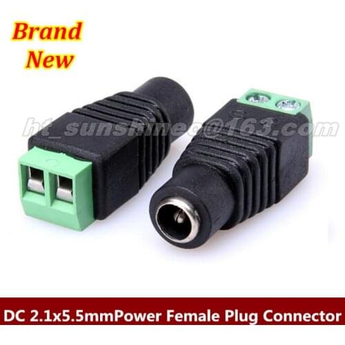 High Quality 50PCS/LOT DC 2.1x5.5mm Power Female Plug Connector For CCTV 3528 & 5050 LED Strip