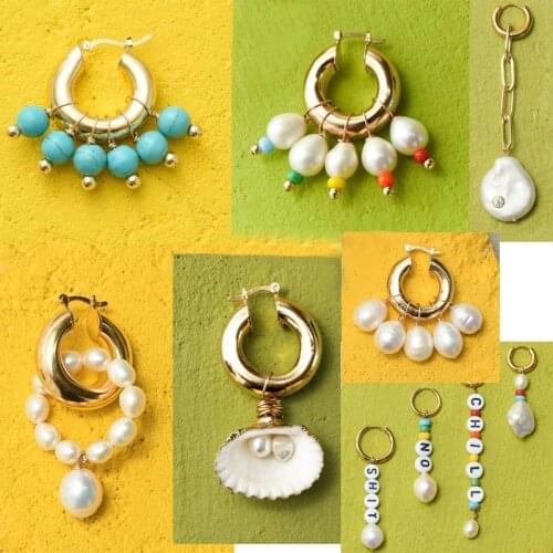 Boucles d oreille femme earrings for women statement big earrings aretes 2019 bohemian boho dangle fresh water pearl earring
