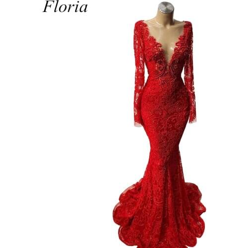 Robe Soiree Rouge Longue 2021 вечерноее платье New Vestidos Manga Larga Mujer Women Dress Evening Gown Vestiti Lunghi Eleganti