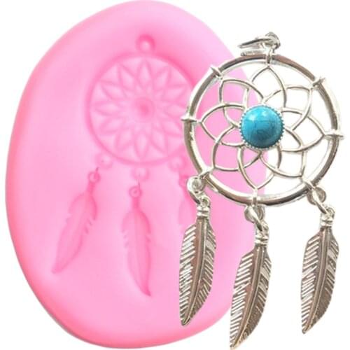 Feather Pendant Silicone Mold Flower Polymer Clay Jewelry Molds Fondant Cake Decorating Tools DIY Candy Chocolate Gumpaste Mould