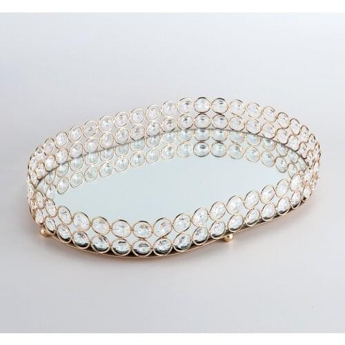 Wedding Dessert Crystal Tray Cosmetic Storage Snacks Plate Candy Holder Home Hotel Party Desktop Decoration