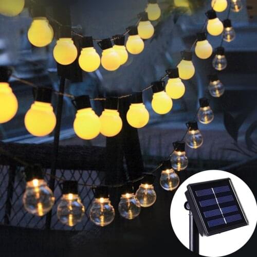 10/20/30 LED Solar Globe String Lights Christmas Wedding Backyard Party Hanging Garden Lights String Outdoor Fairy Garland Lamp