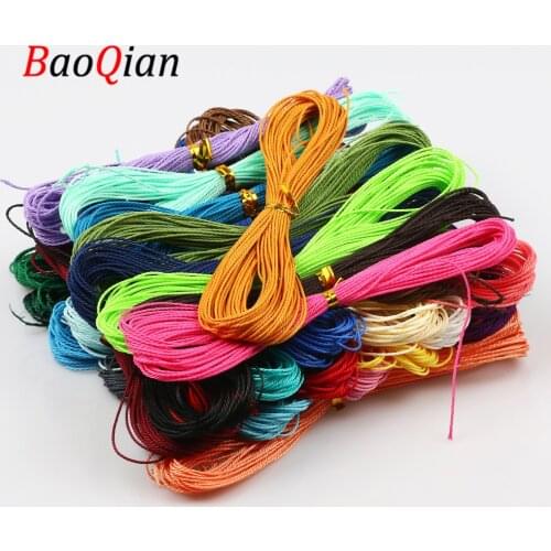 10m/Bundle Multicolor 1mm Wax Cotton Thread Handmade Necklace Bracelet Beaded Rope Diy Charm Jewelry Accessories