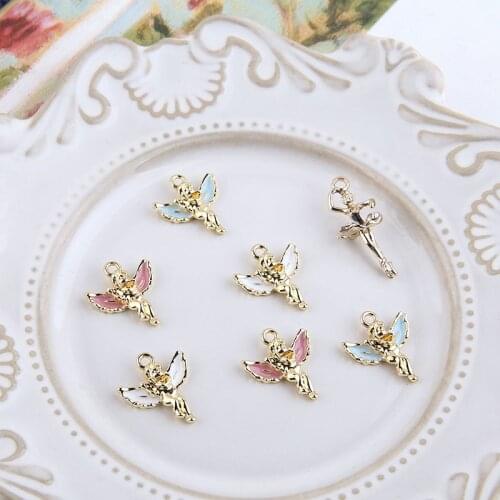 10pcs 2020 New Fashion Classic Alloy Cute Angel Pendant Ballerina Girl Drop Earring For Women Material Diy Jewelry Accessories