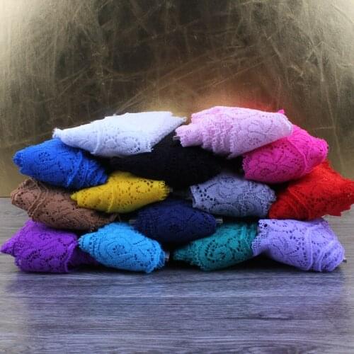 10yards/pack 14colors 3.5cm wide Tulle Wave Lace Trim Lace Ribbon for Ornaments Elastic Lace Stretch for Kids Hair Accessories