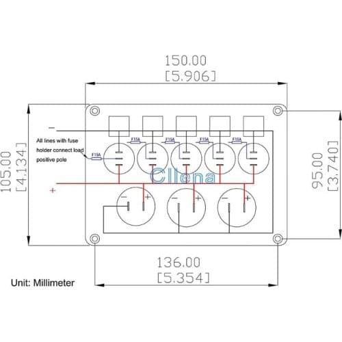 12-24V Cat-eye Switch Combination Panel with Fuse Box Protection Voltmeter Power Socket Dual USB Car Charger