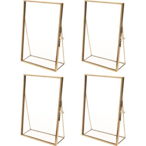 4Pcs Modern Desk Glass Photo Frame Wall Hanging Picture Frame for Displaying Artwork Certificate Picture Pressed Item Flower