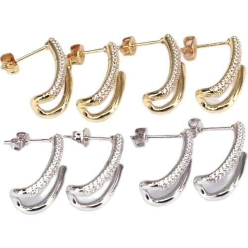 5Pairs Cubic Zirconia Geometric Shape Stud Earrings for Women Jewelry Delicate Girls Party Gift