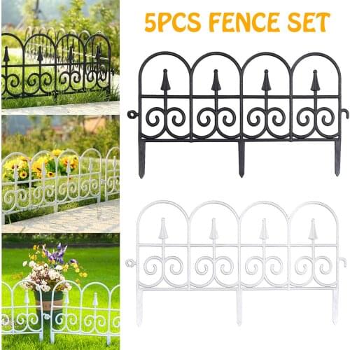 5pcs Garden Border Decorative Fence Edging Outdoor Plant Bordering Lawn Edging Fence For Garden Decor Flexible JS22