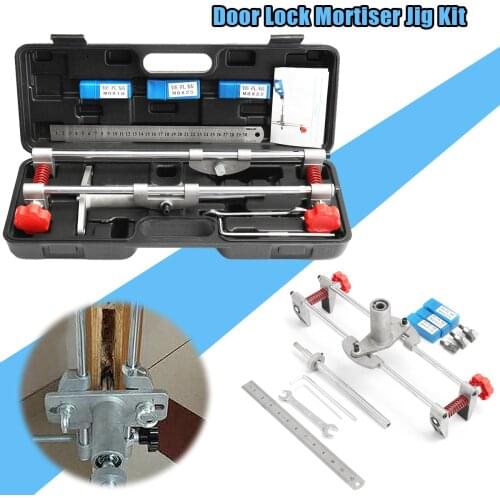 8 Pcs Mortice Door Fitting Jig Lock Mortiser DBB Key JIG1 With 3 Cutters Case Maintenance Security Tool Door Lock Mortice Kit