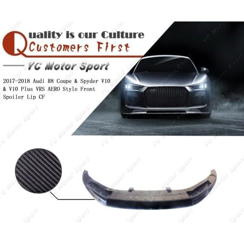 Car Accessories Carbon Fiber VRS AERO Style Front Lip Fit For 2017-2018 R8 Coupe & Spyder V10 & V10 Plus Front Bumper Splitter