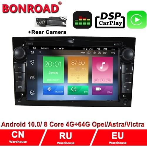 Bonroad 2Din Android 10.0 DSP 4G 64G Car Multimedia Player For Opel Astra/Vectra/Antara/Zafira/Corsa Radio GPS carplay no dvd