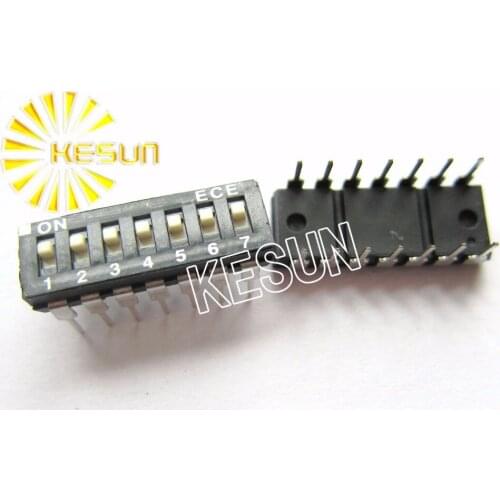 FREE SHIPPING 10PCSx 100% Original EAH107 7 Position 2.54mm Black DIP Switch EAH107EZ