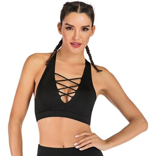 LEOQ Yoga Backless Bra Skeleton Underwear Sexy Deep V Sports Fitness Vest Women Gym Push Up Hollow Padded Tank Tops Active Wear