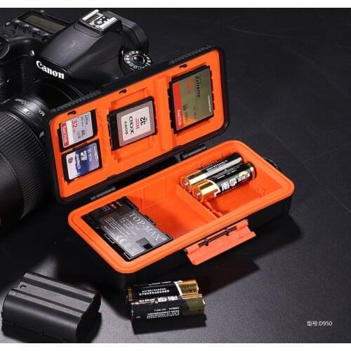 Camera Battery Storage Box Case Shockproof Protector for AA Battery SD CF XQD Memory Card Organizer Holder LENSGO D950