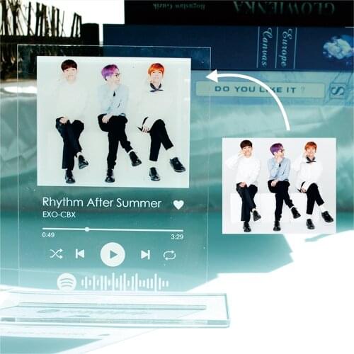 Personalized Spotify Code Acrylic Board Black Text With Stand Base Personal Photos/Album Custom Your Favorite Song