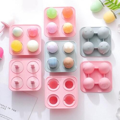 Ice Cream Tools Food Grade Silicone DIY Homemade Popsicle Molds Freezer Juice 4/6 Cell Ice Cube Tray Small Size Animal Pattern