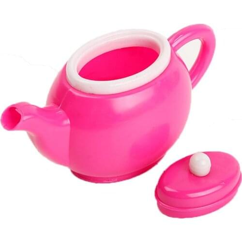 13Pcs Simulation Kids Tea Party Kettle Cup Saucer Spoon Afternoon Tea Suppies Pink Pretend Play Kitchen Toy For Girls