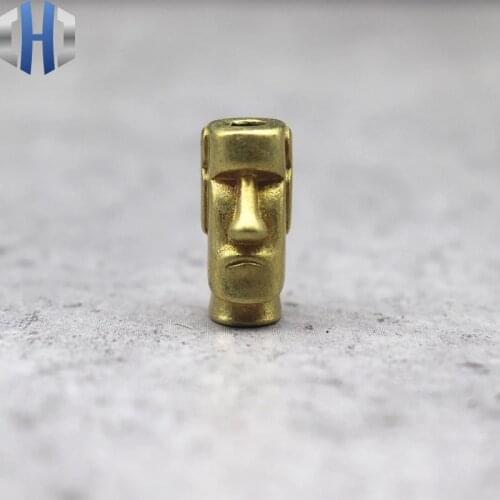 Brass Knife Copper Keychain Pendant Easter Island Stone Catcher Umbrella Pendant Knife Beads