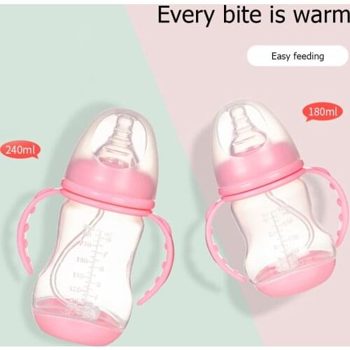 Lightweight Baby Feeding Cup Baby Heat-resistant PP Silicone Water Drinking Bottle Kids Wide Caliber Nursing Bottles 103x49mm