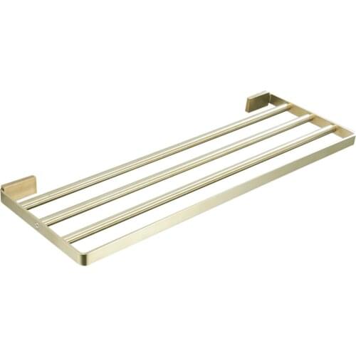 Leyden Bathroom Brushed Gold Towel Shelf Storage,Towel Holder 24 Inch Length Solid Stainless Steel Wall Mounted Modern