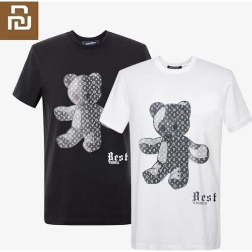 MIKEBOY fashion Cute bear cotton T-shirt Comfortable summer men Leisure sport Embossing Short sleeve