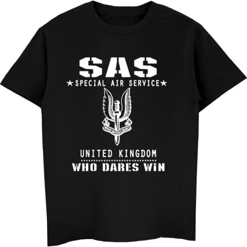 New Hot Sale Mens Cotton Short Sleeve T-shirt SAS Special Air Service T-shirt Male Hip Hop Shirt Cool Tees Tops Streetwear