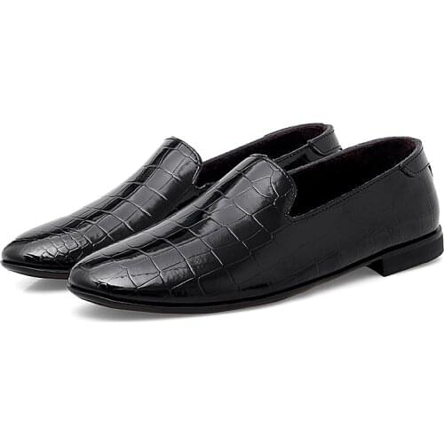 Classic Male Loafers for Men Shoes Top Quality Easy Wear Leather Crocodile Fashion Casual Black Brown Color Leader Boats Shoes