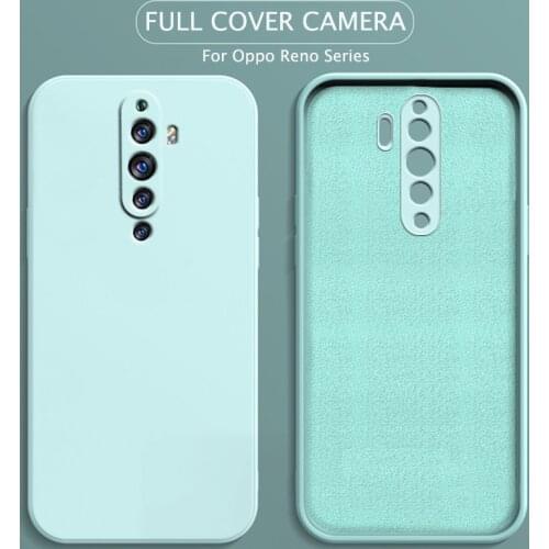New Square Silicone Phone Case For Oppo Reno 2 2Z 2F 3 4 5 Pro 5Z SE 4Z 6 4G 5G Camera Protect Soft Back Cover On Silicon Reno2F