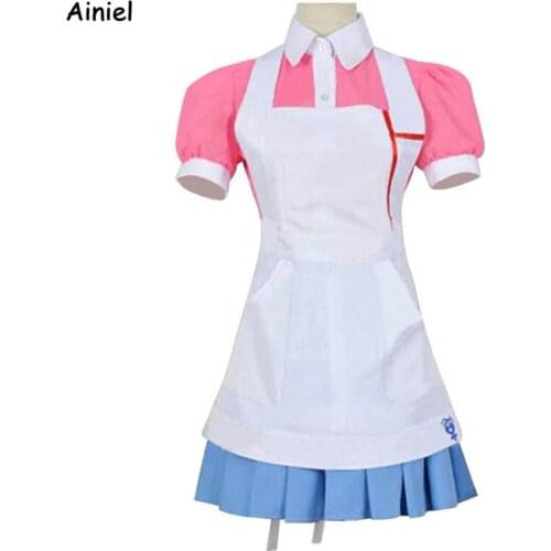 New Mikan Tsumiki Danganronpa Cosplay Costume Dangan Ronpa 2 Cosplay Wig Christmas Dress Woman Dress Pink Princess Dress Girls