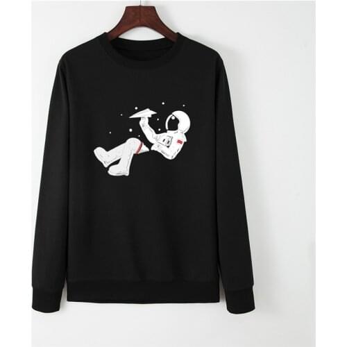 New Astronaut Print Sweatshirt Kawaii Hoodies Women Top Clothes Pullover Hoody Female Winter Womens Hoodies Full Sleeve Hoodie