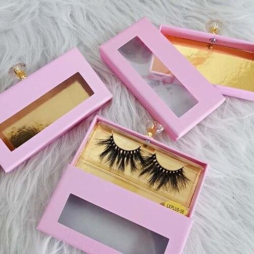 Wholesale Custom Print Your Logo Pink Square 25mm Mink Private Label Eyelash Packaging Boxes Lashes Package