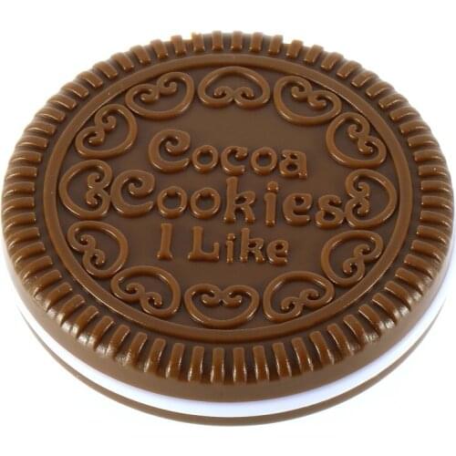 Portable Mini Cute kawaii Ladies Girls Mirror Fashionable Chocolate Cookie Shaped Design Cosmetic Mirror Makeup Chocolate Comb