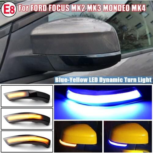 Car Flowing Side Wing Rearview Mirror Indicator Blinker LED Dynamic Turn Signal Light For Ford Focus 2 3 Mk2 Mk3 Mondeo Mk4