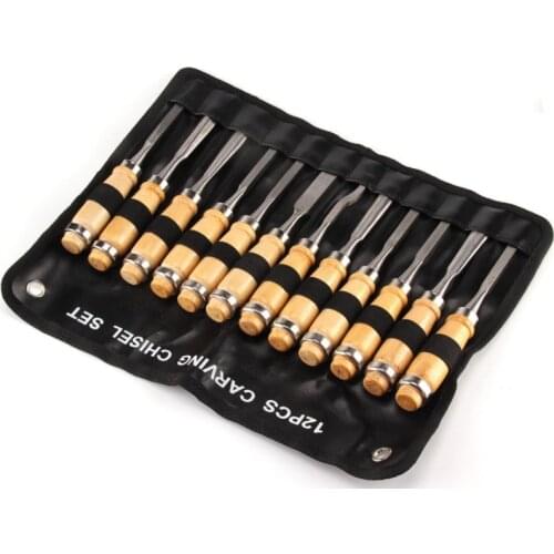 Professional Manual Wood Carving Hand Chisel Tool Set Carpenters Woodworking Carving Chisel DIY Hand Tools 12Pcs/set