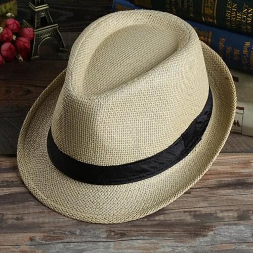 Women Men Props Outdoor Dance Autumn Accessories Summer Solid Sun Protection Straw Braid Beach Jazz Hat