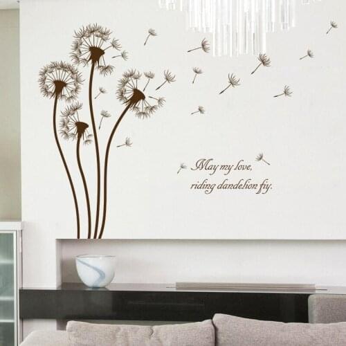 Romantic dandelion Wall Sticker Home Decoration for kids room DIY Living Room Sofa Background Mural art Decals poster stickers