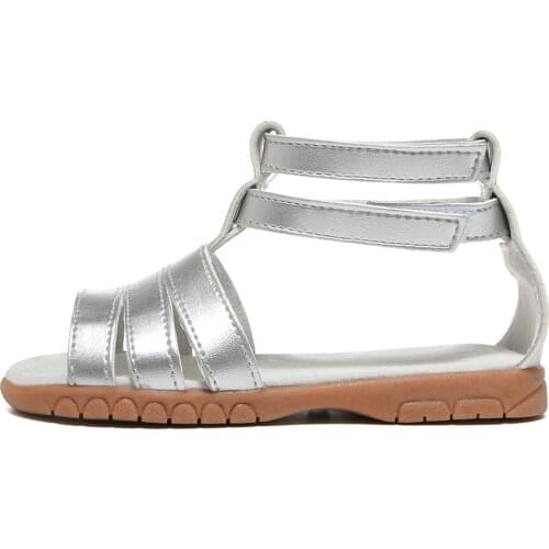 Little girls gladiator sandals flat summer sandal children kids shoes open toe silver toddler princess SandQ baby 2019 new hot