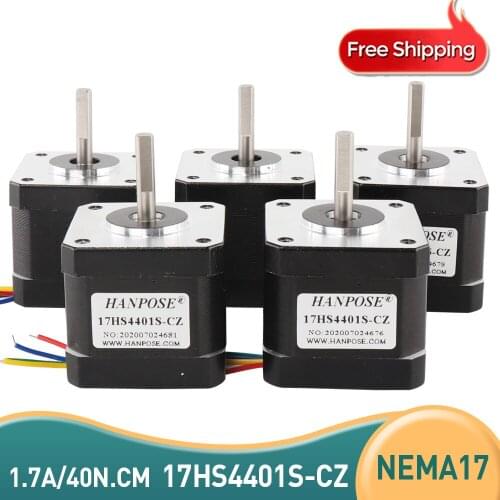 5pcs free freight nema17 stepper motor with magnetic hole 42 series motor 17hs4401s-cz 40n.cm 1.7A closed loop motor suitable