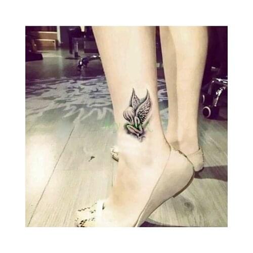 Waterproof Temporary Tattoo Sticker on foot ankle wrist angel genius tatto stickers flash tatoo fake tattoos for girl women 4