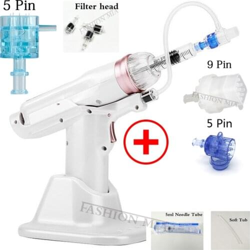 Water Mesotherapy EZ Injector machine Negative Pressure Mesogun with 5 Pins needle for skin rejuvenation Anti Wrinkle Home Use