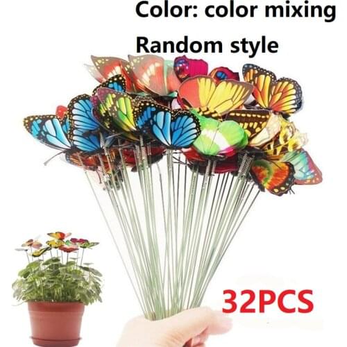 7cm simulation butterfly insert gardening decoration butterfly flower arrangement forest decoration PVC waterproof butterfly out