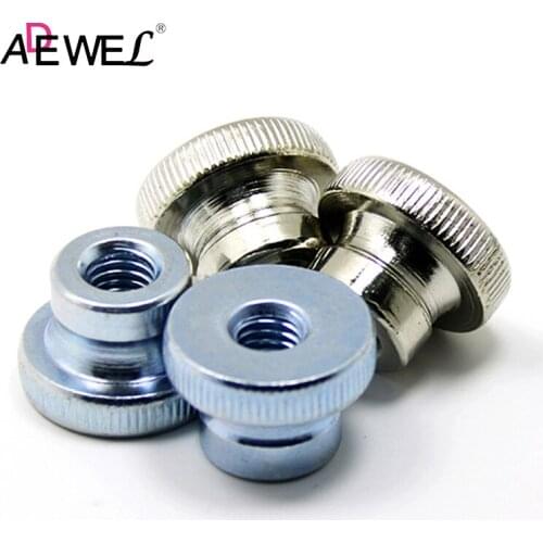 ADEWEL M3 M4 M5 M6 M8 M10 Knurled Tall Head Easy To Screw By Hand Aluminium Profile Rivet Nut Flat Round Threaded Insert Fasten