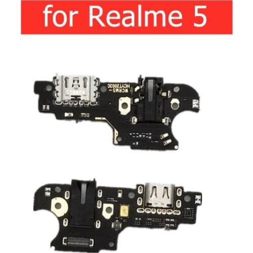 For Realme 5 USB Charger Connector Flex Cable Microphone USB Charging Dock PCB Repair Spare Parts