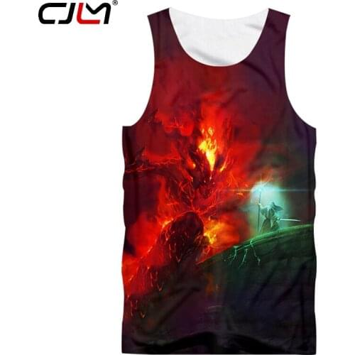 CJLM vest mens trend trend 3D vest printing fai fashion lord round neck large size clothes unisex sleeveless shirt
