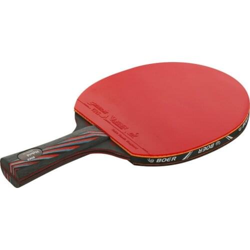 1PCS 6 Star Table Tennis Blade Professional PingPong Racket Nano-Carbon Long Short Handle Paddle Racquet with Carry Bag 3 Balls