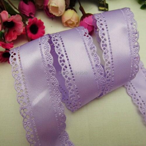 1410139,hot sale 30mm hollow Flowers solid satin ribbon, DIY handmade materials,Clothing accessories,Gift Wrapping