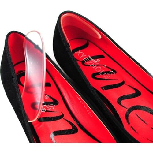 2 Pcs Foot Care Insoles Invisible Cushion Silicone Gel Heel Liner Shoe Pads Heel Pad Foot Massage Womens Orthopedic Shoes Z03101